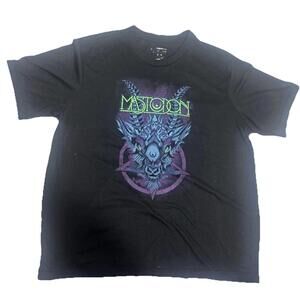Vintage Mastodon Band Shirt Mens XL Black Blue GeoDemon Graphic Memorabilia